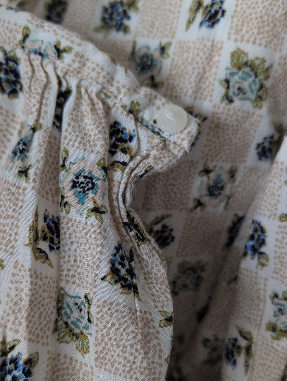 NWT Universal Thread Cream Floral  Long-Sleeve Peasant Top Shirt XS - Picture 4 of 9